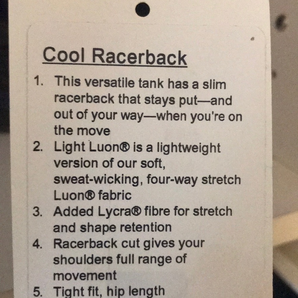 Lululemon Cool Racerback - Picture 4 of 4